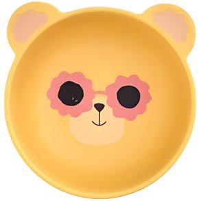 RICE KIDS Sk�l �13 cm, Bear/Gul