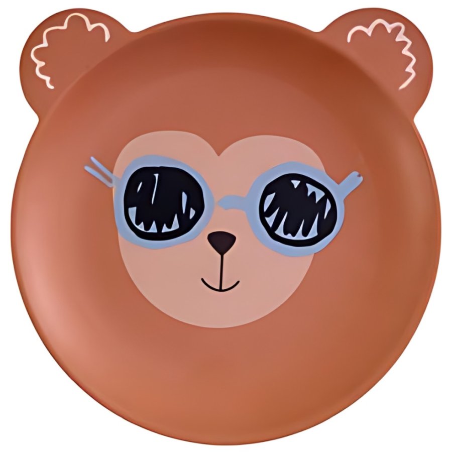 RICE KIDS Bord 19,5 cm, Monkey/Brun