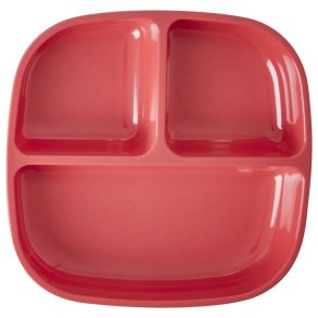 RICE KIDS Kinderteller mit 3 Fchern 18,7 cm, Rot