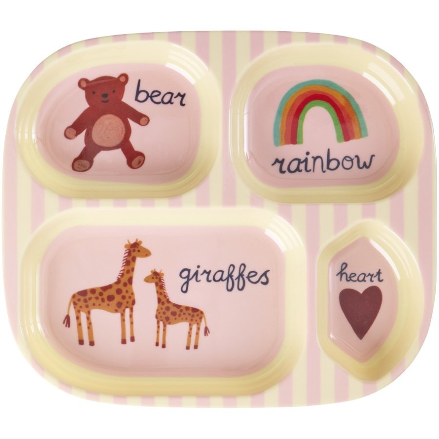 RICE KIDS Bord 24,5 cm, Abc/Pink