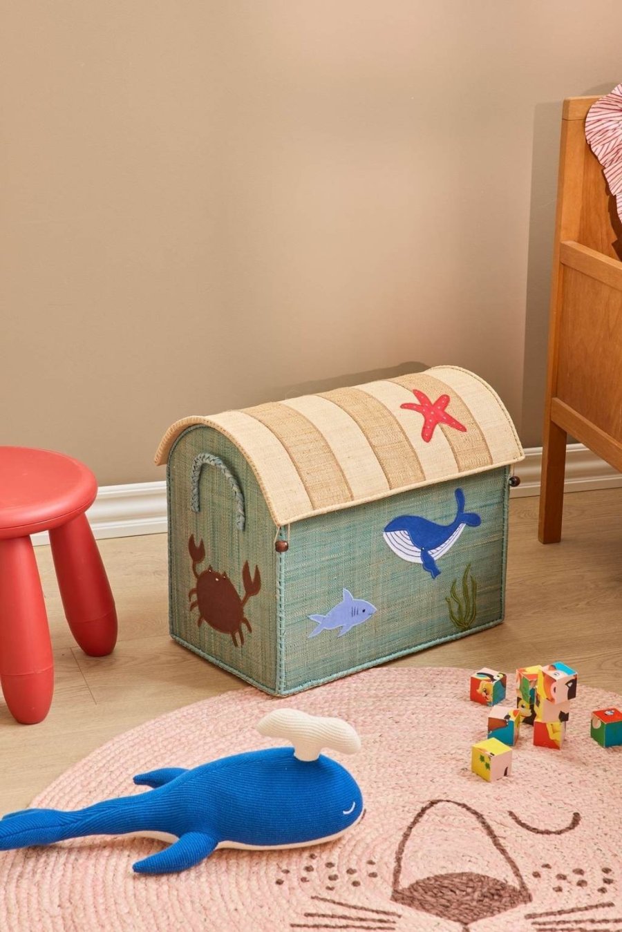RICE KIDS Wal Teddybär 45 cm, Blau