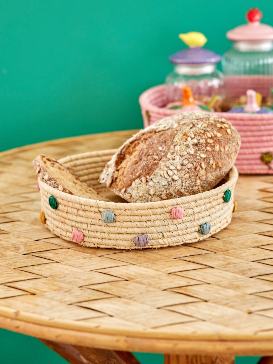 RICE Brotkorb 25 cm, Raffia