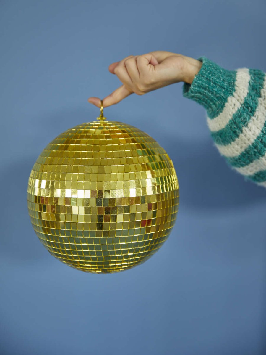 RICE Disco-Kugel 25 cm, Gold