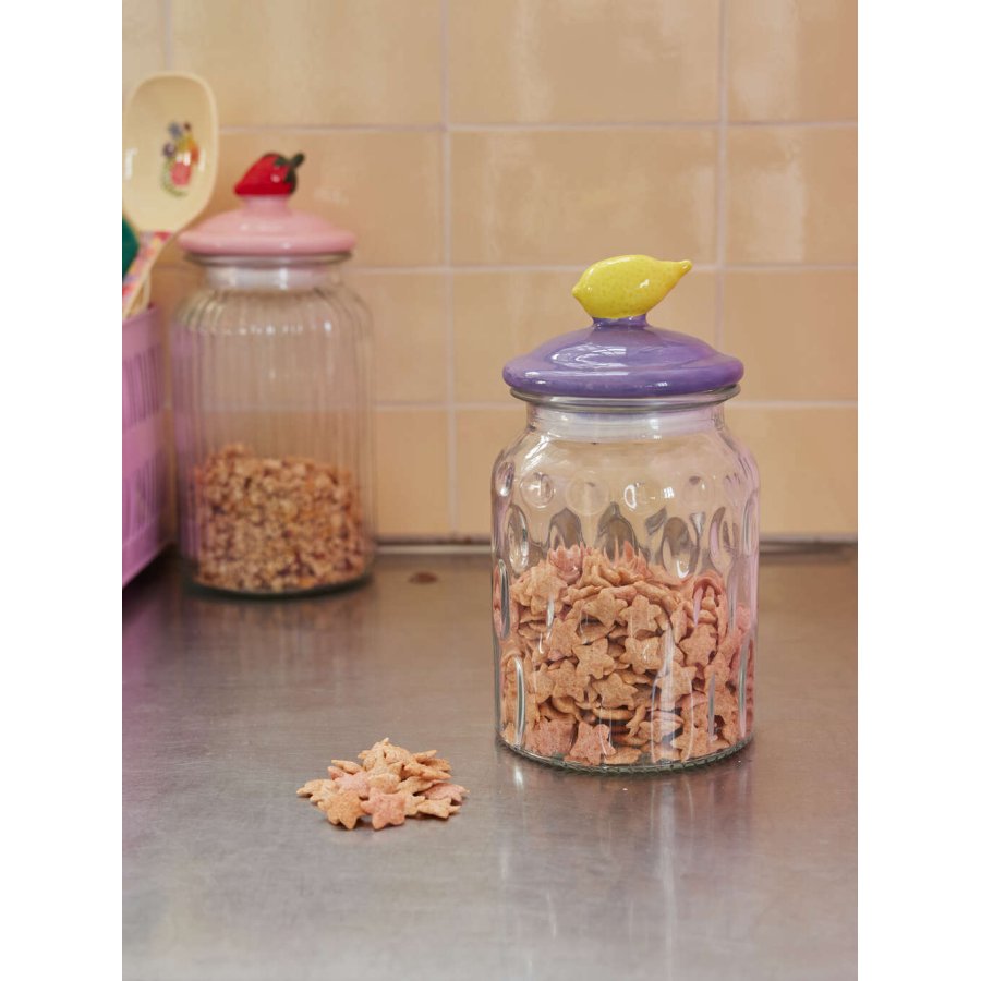 RICE Krukke H19,6 cm, Lilla/Gul