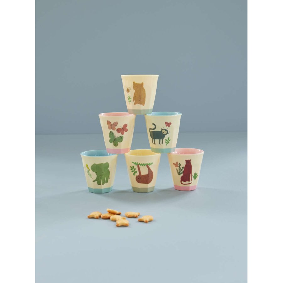 RICE Becher 6er Set 16 cl, Creme Sweet Jungle