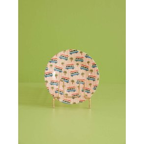 RICE Tallerken 20 cm, Pink Cars