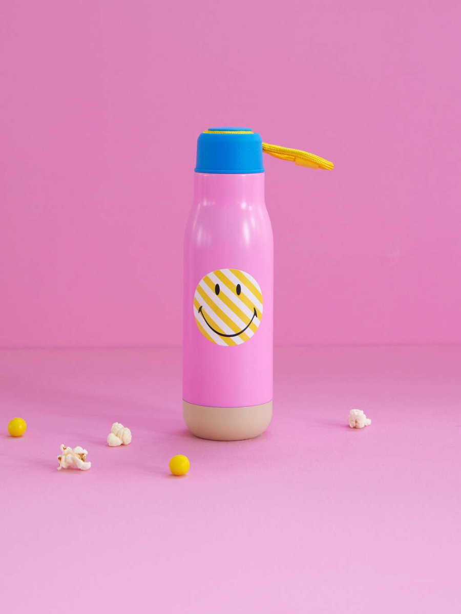 RICE Thermoflasche 500 ml, Rosa Smiley