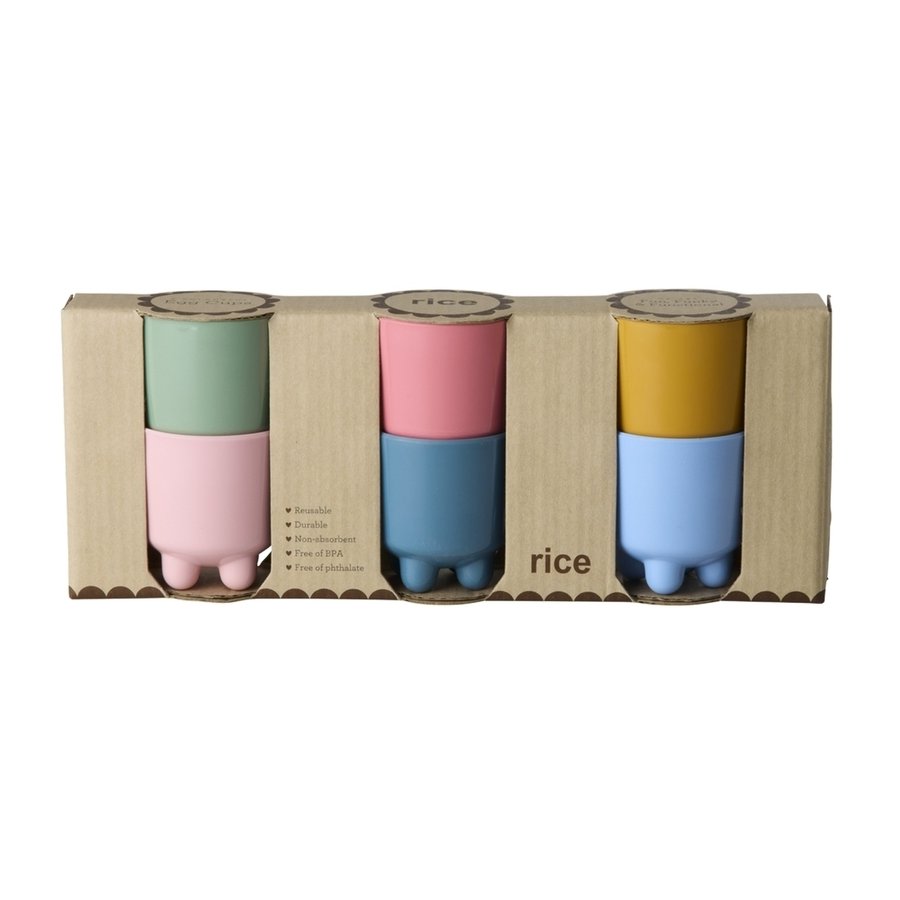 RICE Eierbecher 6er Set H5,5 cm, Multi