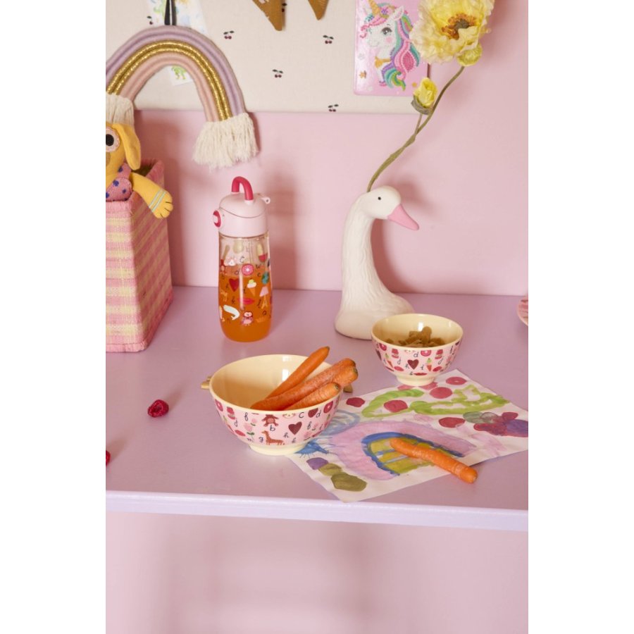 RICE KIDS Sk�l �15 cm, ABC/Pink