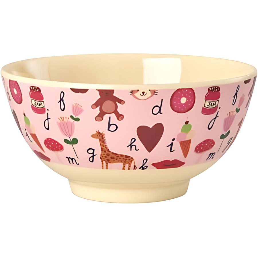 RICE KIDS Sk�l �15 cm, ABC/Pink