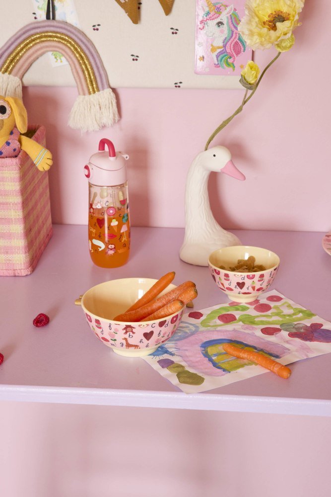 RICE KIDS Sk�l �11 cm, ABC/Pink