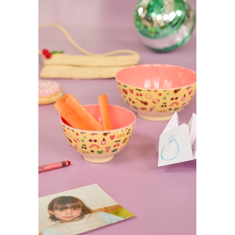 RICE KIDS Unicorn Love Schüssel 11 cm, Soft Yellow
