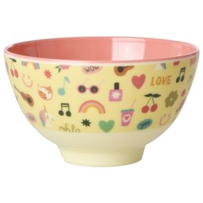 RICE KIDS Unicorn Love Schssel 11 cm, Soft Yellow