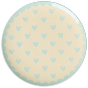 RICE Favorite Hearts Bord 16 cm, Donkere Munt
