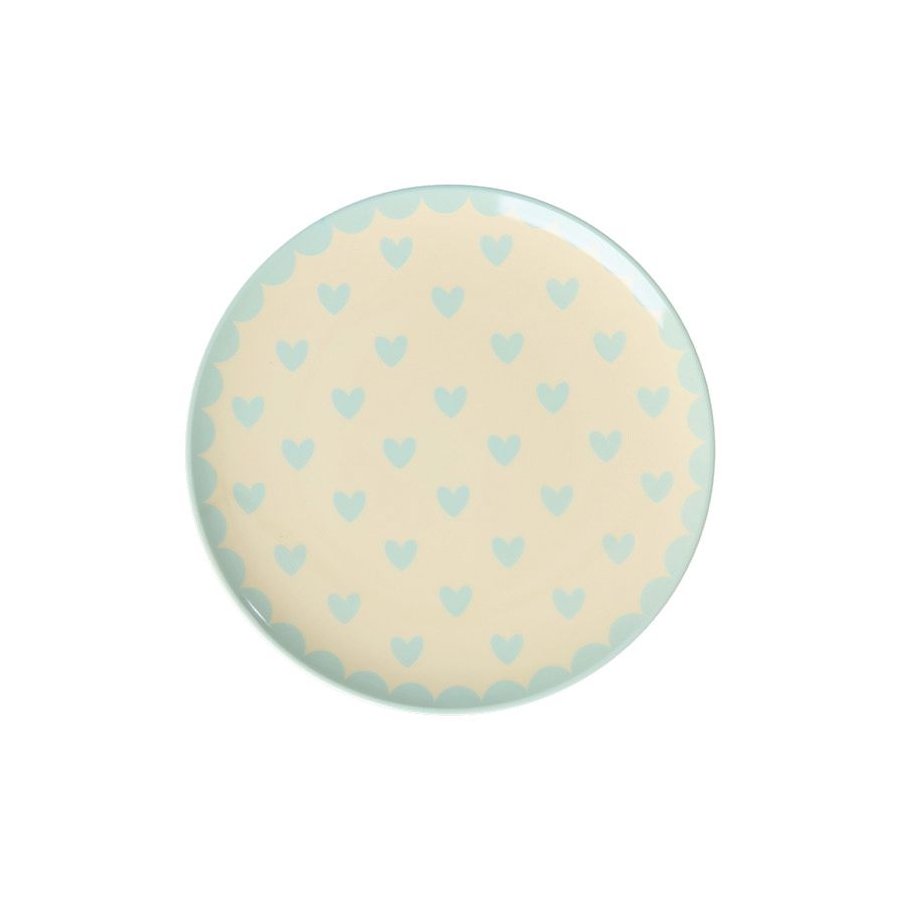 RICE Favorite Hearts Teller 16 cm, Dunkle Minze