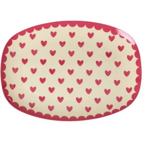 RICE Favorite Hearts Bord 16,5x23 cm, Red Kiss