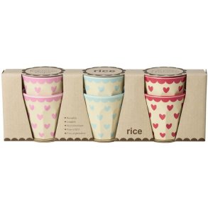 RICE Favorite Hearts Espressokopje 6 stuks 80 cl, Multi