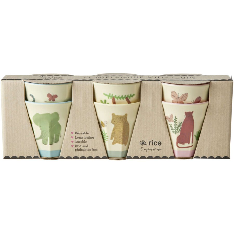 RICE Becher 6er Set 16 cl, Creme Sweet Jungle