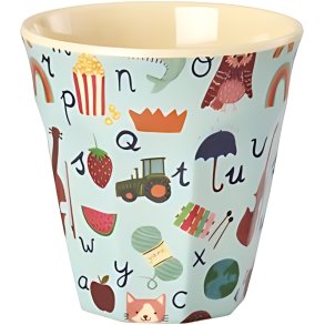 RICE KIDS Becher 25 cl, Abc/Blau