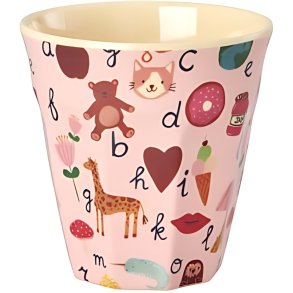 RICE KIDS Becher 25 cl, Abc/Pink