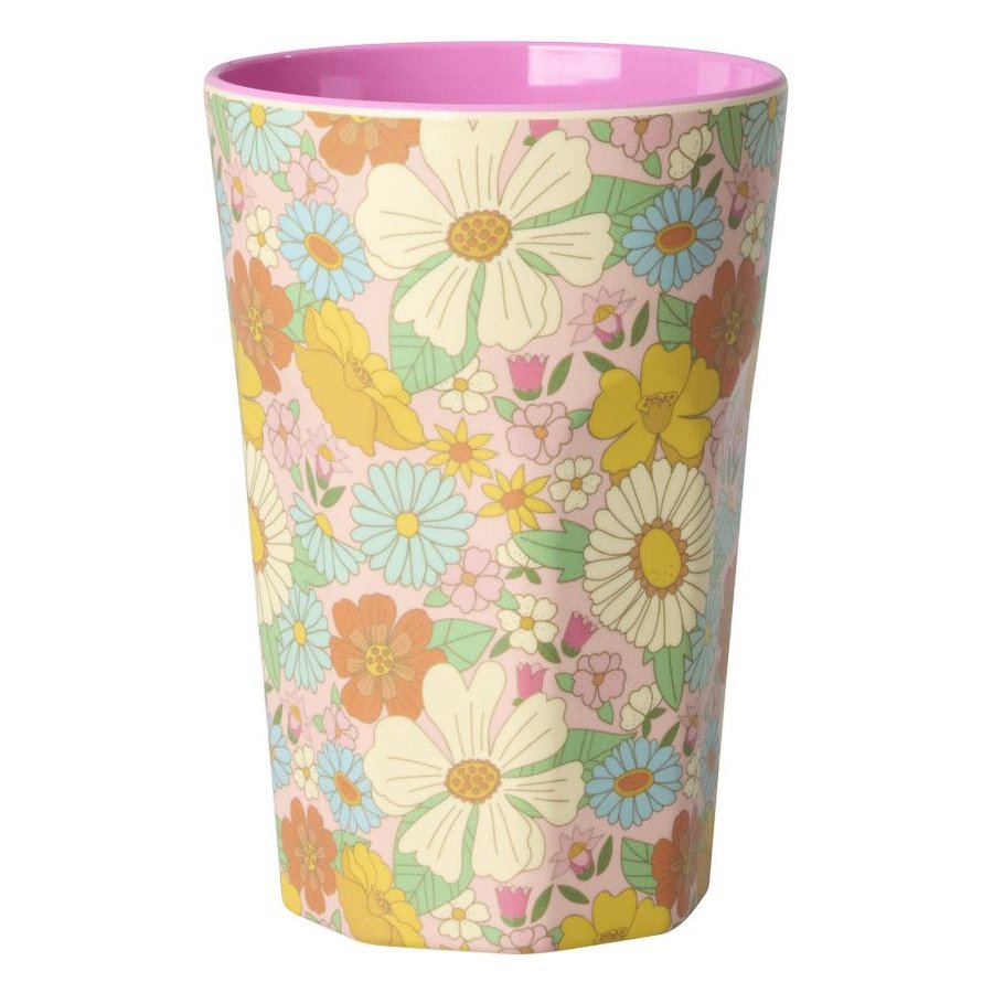 RICE Flower Power Tasse 40 cl, Pink