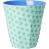 RICE Becher 25 cl, Green and Turquoise Star