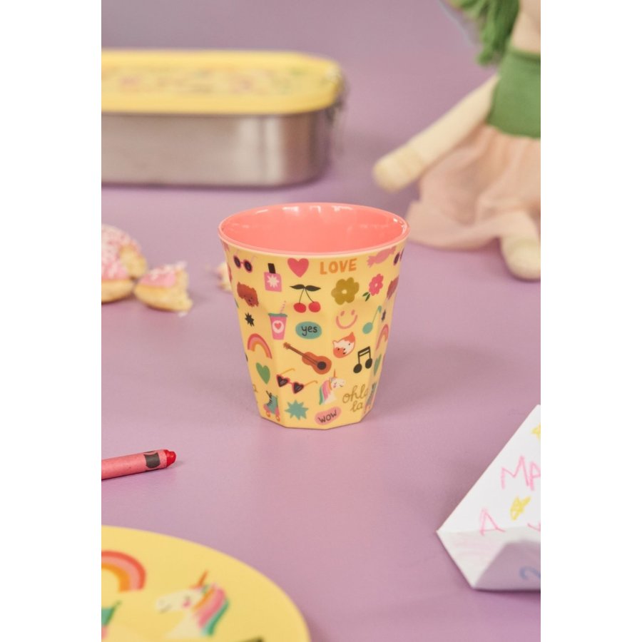 RICE KIDS Unicorn Love Tasse 25 cl, Soft Yellow