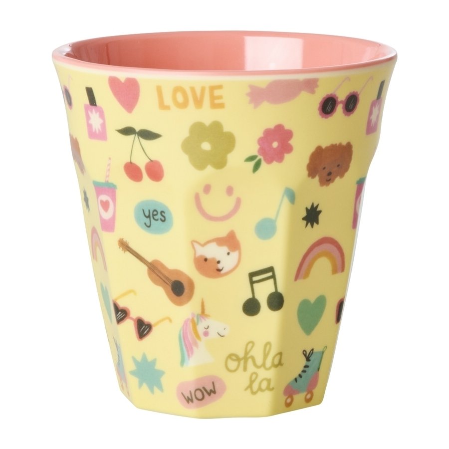 RICE KIDS Unicorn Love Tasse 25 cl, Soft Yellow