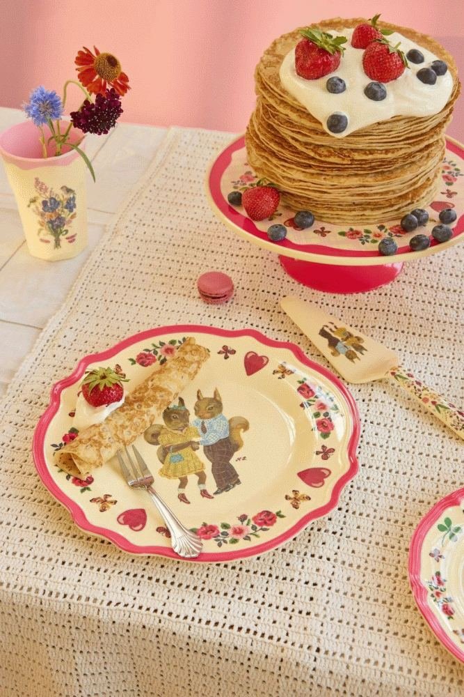 RICE Nathalie Lété Teller 28 cm, Red Kiss