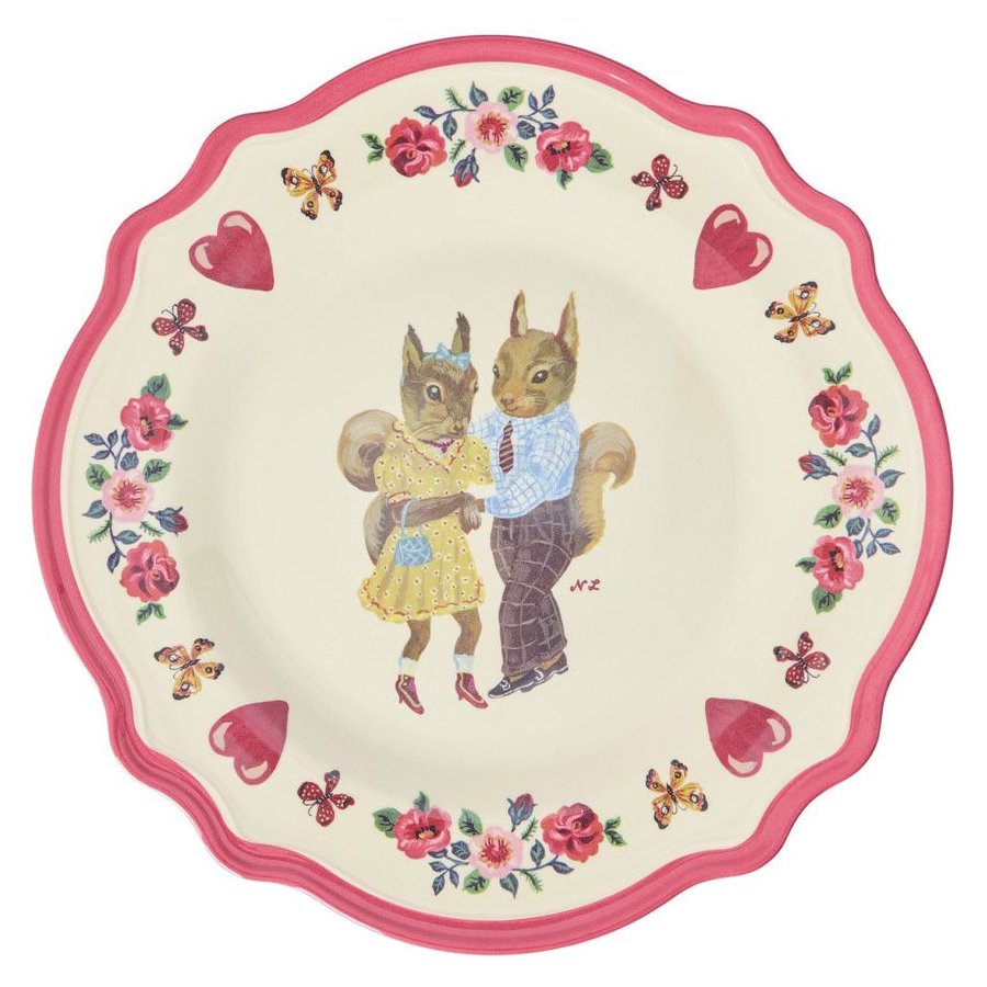 RICE Nathalie Lété Teller 28 cm, Red Kiss