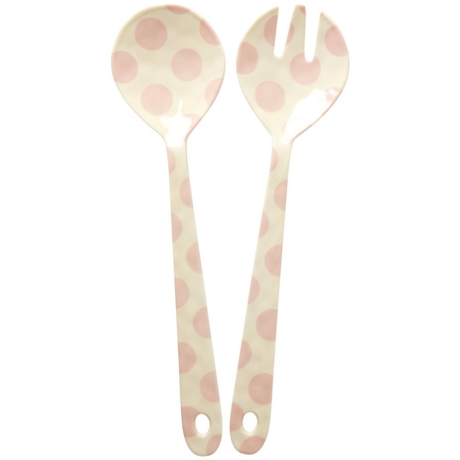 RICE Salatbestik 2-teilig 29 cm, Pink Dots