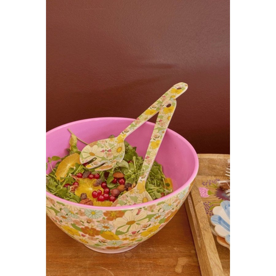 RICE Flower Power Salatbesteck 2-teilig, Flower Power