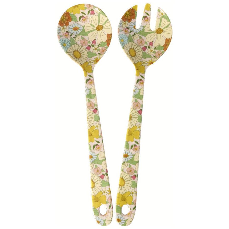 RICE Flower Power Salatbesteck 2-teilig, Flower Power