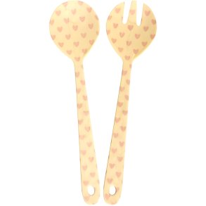 RICE Salatbesteck 29 cm, Heart/Creme