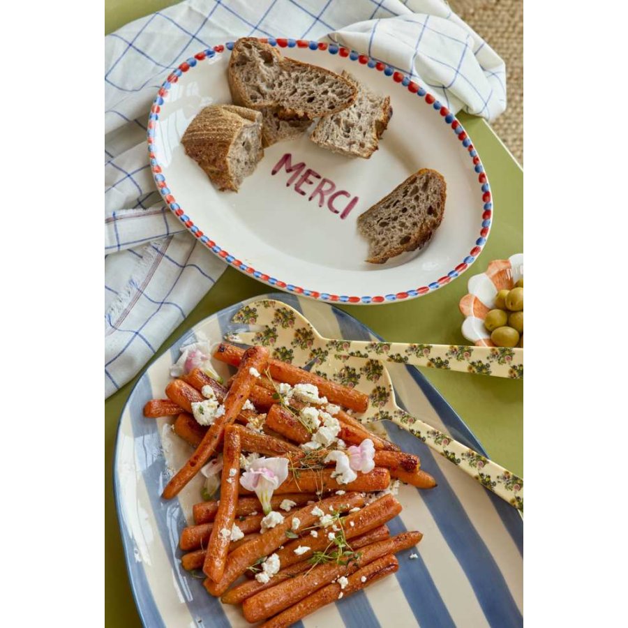 RICE Salatbesteck 29 cm, Retro Bouquet/Creme