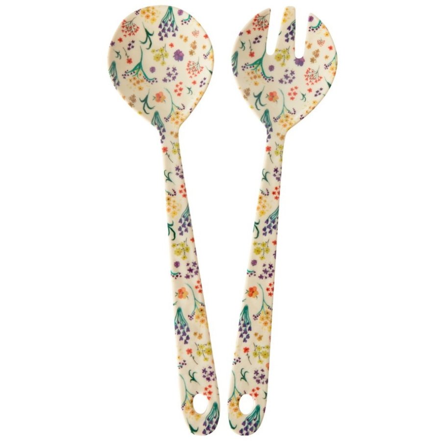 RICE Salatbestik 2-teilig 29 cm, Wild Flowers
