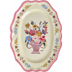 RICE Nathalie Lt Servierschale 36,5x27 cm, Neon Pink