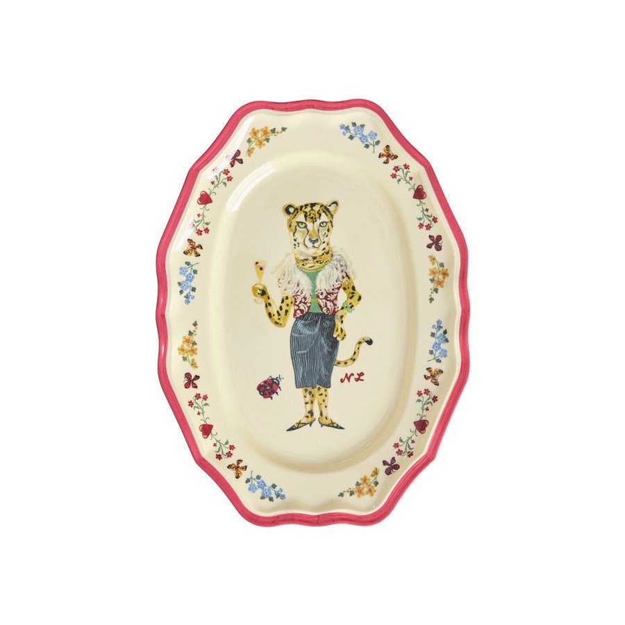 RICE Nathalie Lt Servierplatte 26x19 cm, Rot