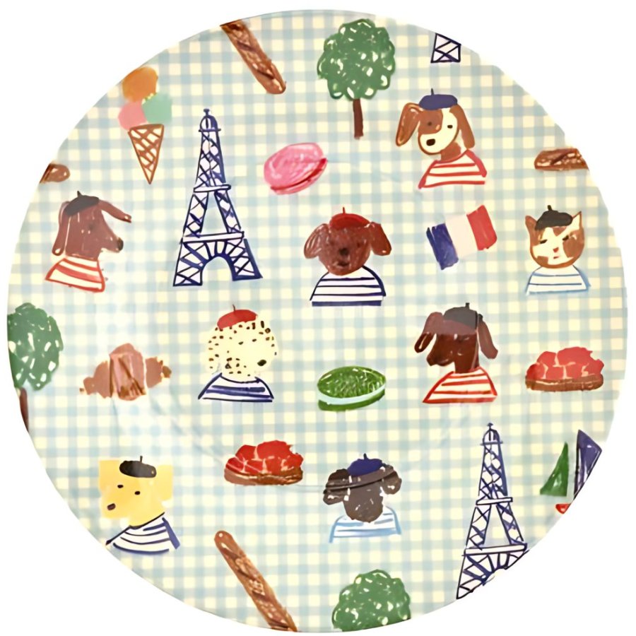 RICE KIDS Bord 20 cm, Kinderen In Parijs/Lichtblauw