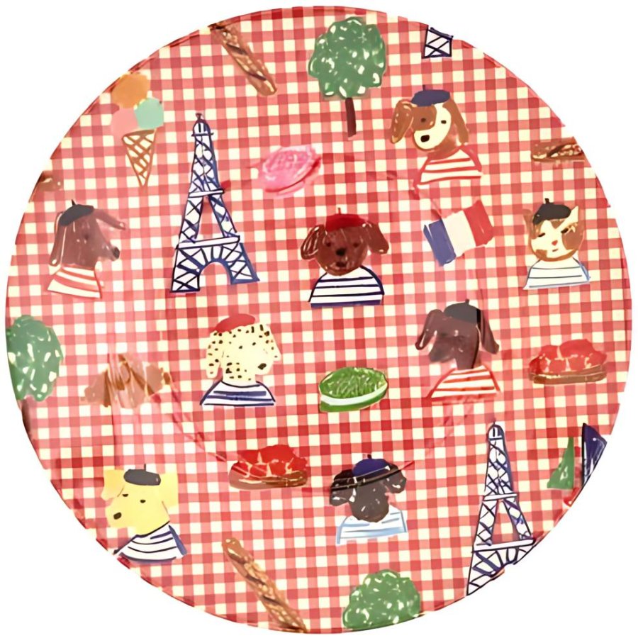 RICE KIDS Bord 20 cm, Kinderen In Parijs/Rood