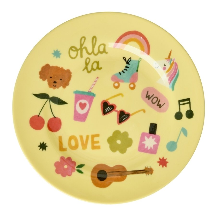 RICE KIDS Unicorn Love Teller 20 cm, Soft Yellow