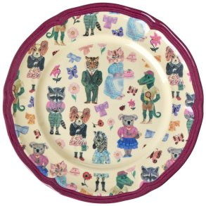 RICE Nathalie L&eacute;t&eacute; Tallerken 20,5 cm, Bordeaux