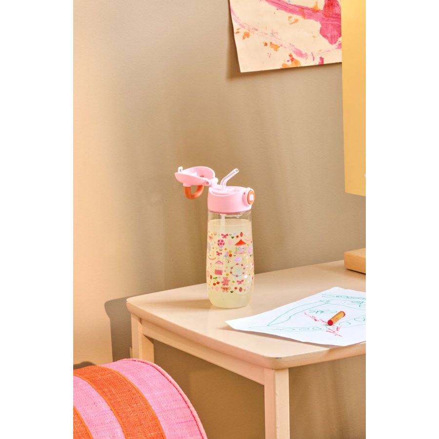 RICE KIDS Trinkflasche 550 ml, Fun Fair/Pink