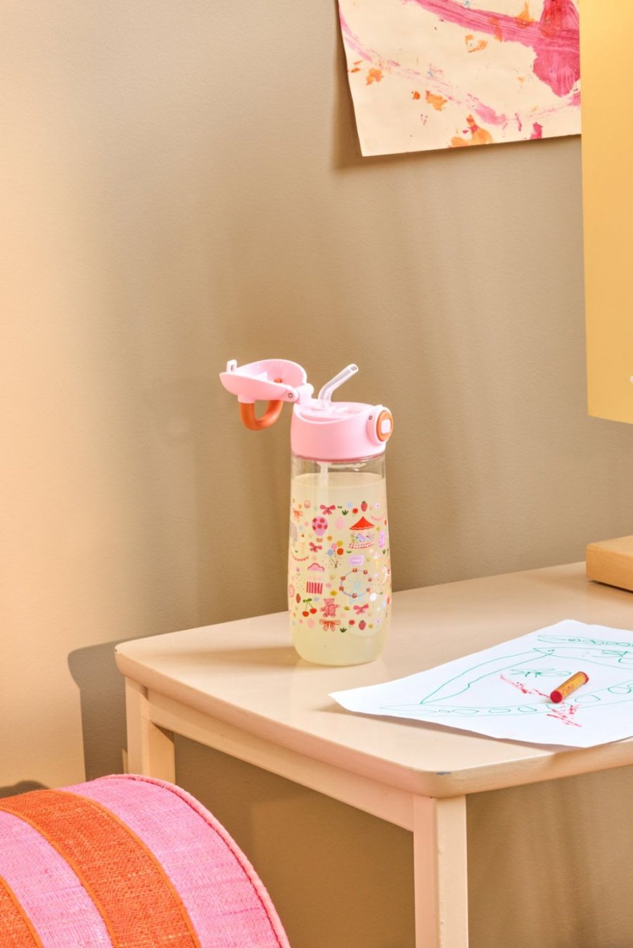 RICE KIDS Trinkflasche 550 ml, Fun Fair/Pink