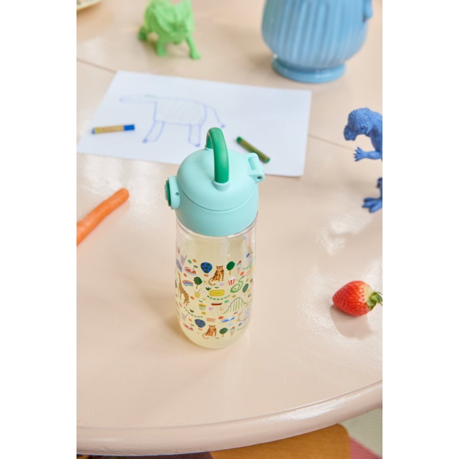 RICE KIDS Trinkflasche 550 ml, Fun Fair/Mint