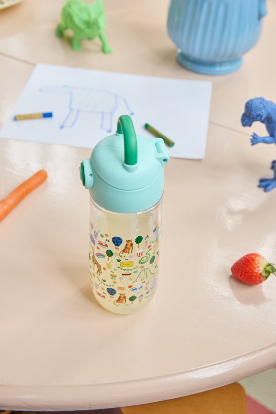 RICE KIDS Trinkflasche 550 ml, Fun Fair/Mint