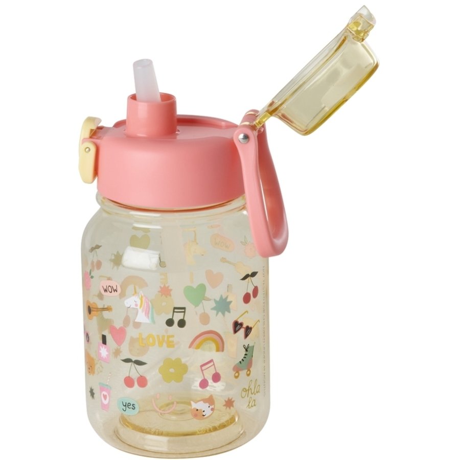 RICE KIDS Unicorn Love Trinkflasche 700 ml, Soft Yellow