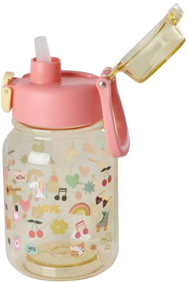 RICE KIDS Unicorn Love Trinkflasche 700 ml, Soft Yellow