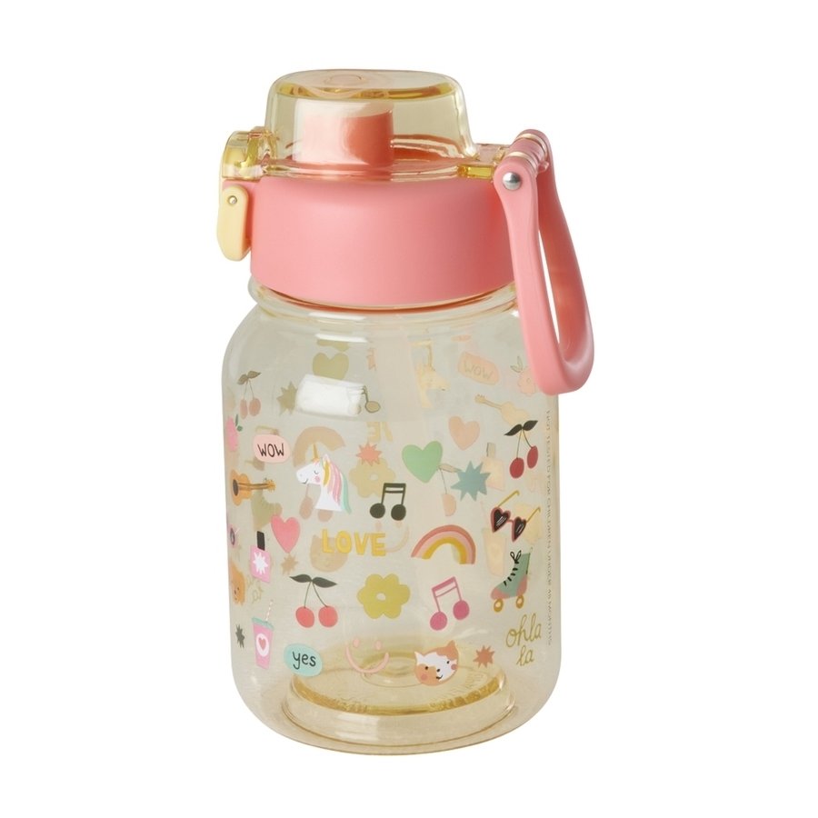 RICE KIDS Unicorn Love Trinkflasche 700 ml, Soft Yellow
