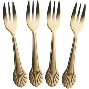 RICE Seashell Kuchengabel 4er Set 14 cm, Gold